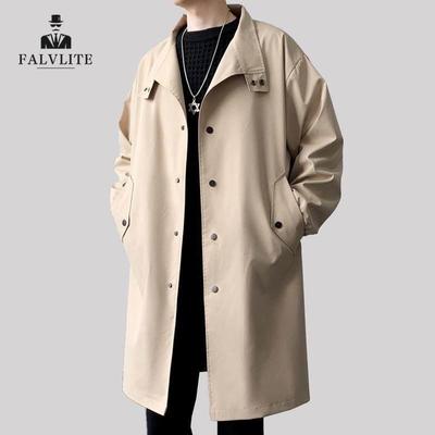 FALVLITE法莱罗易2025春秋款长款休闲风衣男士高级感披风大衣外套
