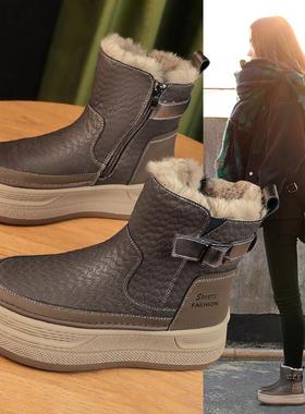 锁住温度~LW-Changer~增高雪地靴女加绒保暖厚底马丁短靴毛毛棉鞋