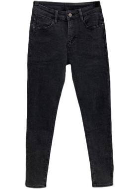 春秋时尚易搭配灰色修身牛仔裤男士潮牌青年弹力中低腰休闲小裤