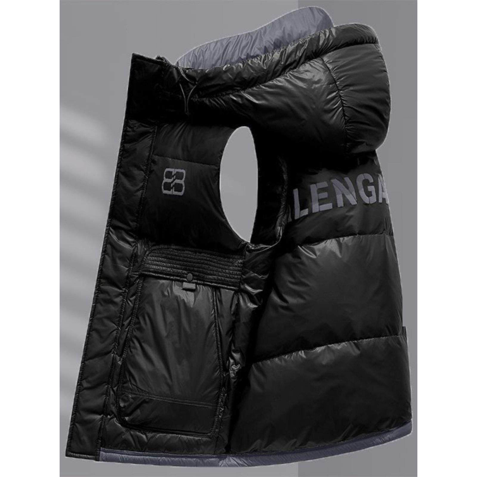 IT ins潮牌羽绒服马甲男士春秋白鸭绒字母印花防风连帽背心外套,男装,羽绒马甲,淘宝优惠券,粉丝福利购,淘宝优惠卷