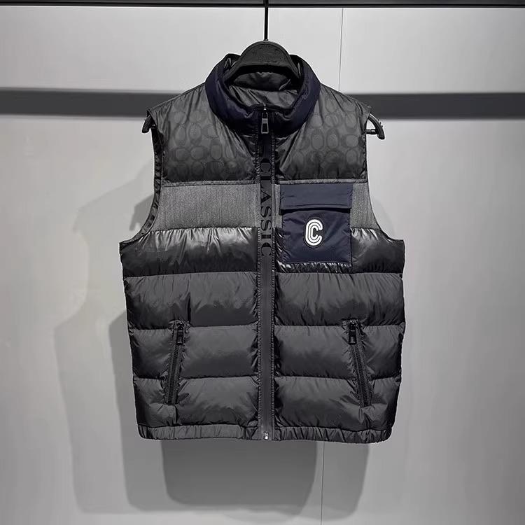 it neith BIAS潮牌拼接C标立领羽绒马甲男加厚款男士休闲坎肩外套