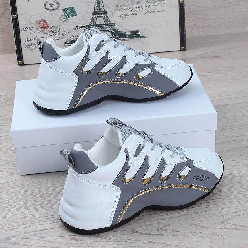 真皮男鞋春夏季新款潮牌休闲老爹鞋男士百搭情侣运动鞋皮蓬包底鞋,流行男鞋,老爹鞋,淘宝优惠券,粉丝福利购,淘宝优惠卷