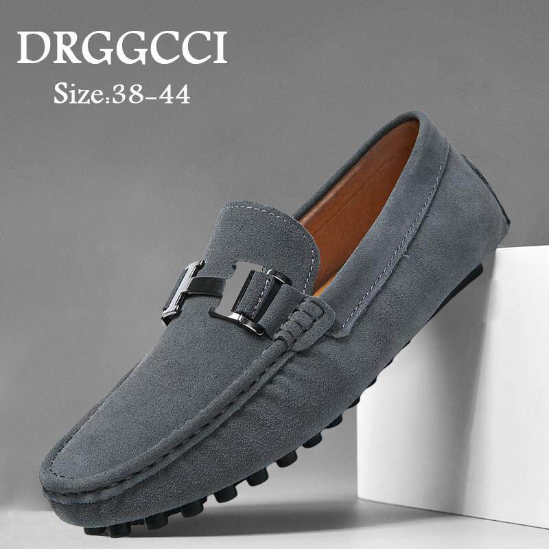 DRGGCCI潮流豆豆鞋男士休闲乐福鞋夏季真皮2026新款皮鞋软底舒适