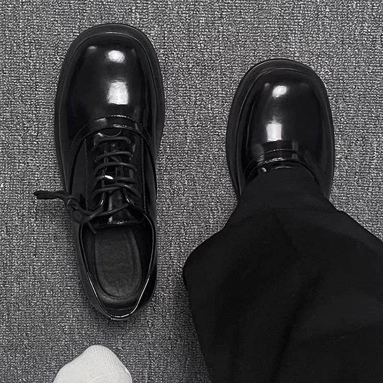 UHDG德比鞋男款2026新款厚底增高男士商务正装真皮黑色休闲皮鞋男