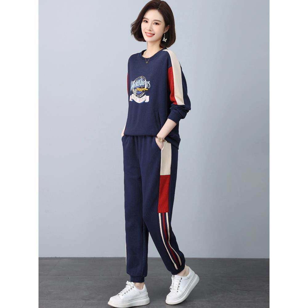 潮牌卫衣套装女2025新款春秋宽松时尚洋气中年妈妈运动休闲两件套