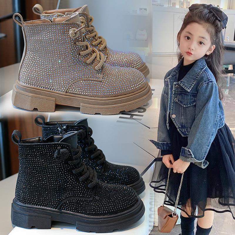 英国next MaxM女童马丁靴2025新款时尚儿童满钻个性显瘦韩系百搭