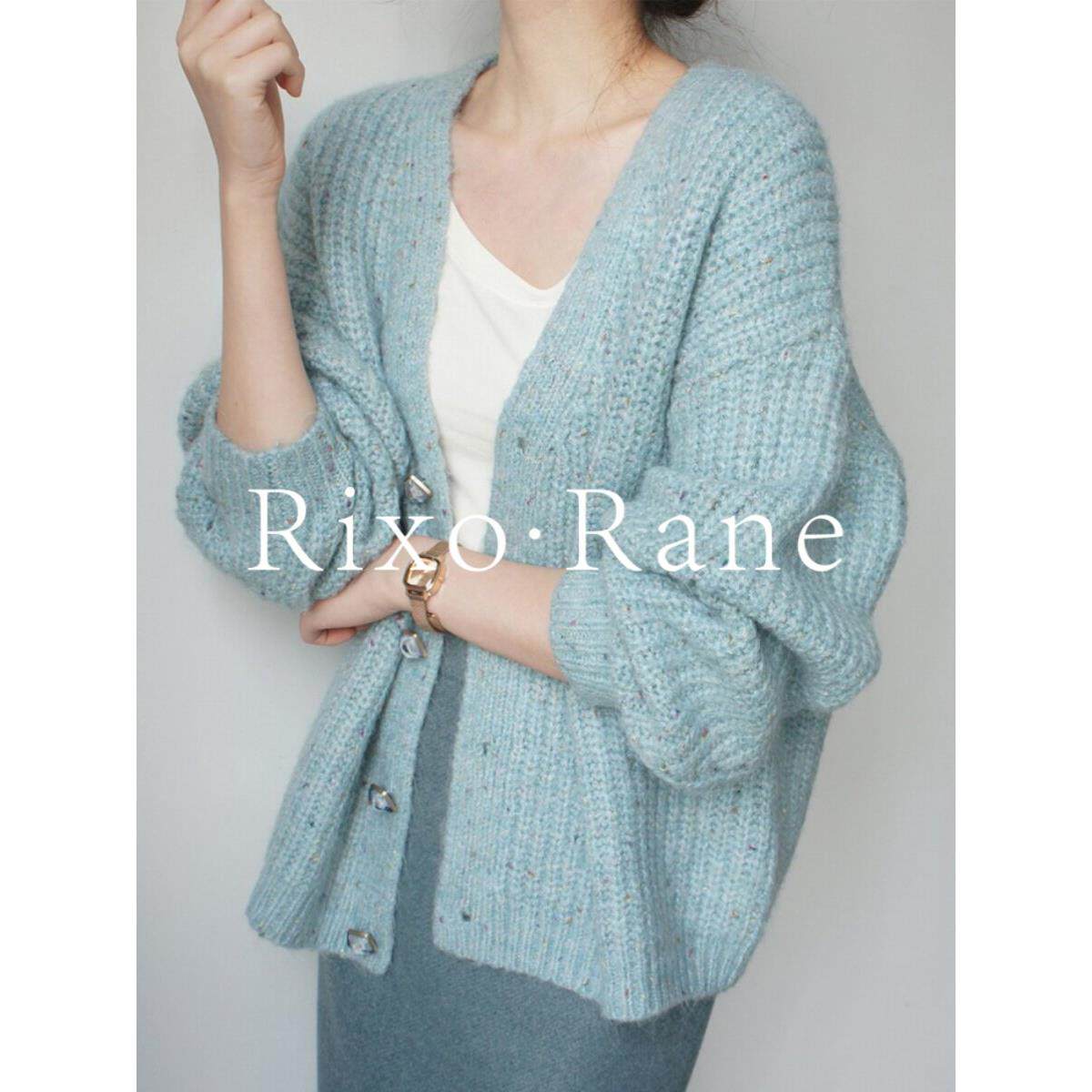 法国Rixo Rane 颜值敲赞⭐水湖蓝漂亮温柔系毛衣女秋冬针织衫外套