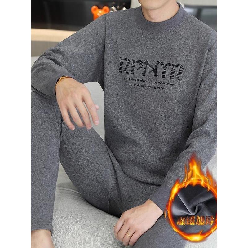 韩版保暖内衣男套装德绒时尚加绒加厚秋冬季防寒青年发热秋衣秋裤