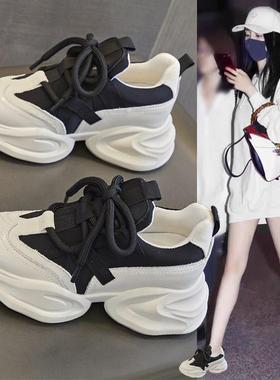 超火超舒适~ 【LW-Changer】真皮内增高老爹鞋厚底运动休闲鞋女鞋