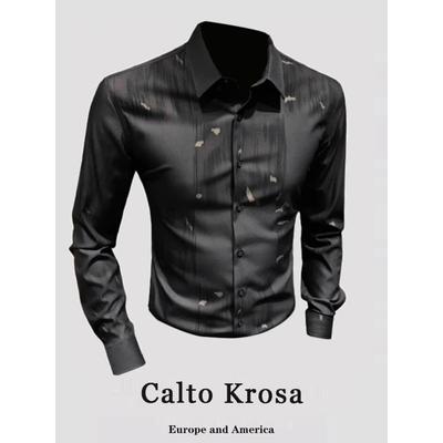CaltoKrosa~漫威毒液修身韩版长袖衬衫男高级休闲商务打底衬衣潮