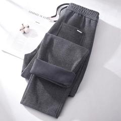 VSEAZMA运动裤女加绒加厚卫裤秋冬裤子深灰长裤宽松休闲直筒女裤