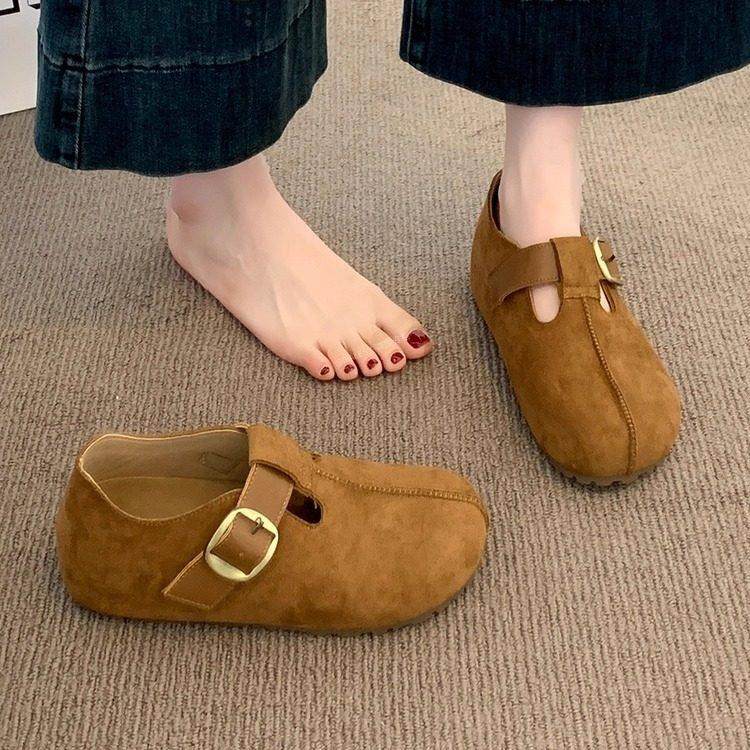 英国真皮棕色全包勃肯鞋女秋冬2025新款爆款内增高一脚蹬豆豆单鞋,女鞋,勃肯鞋/软木鞋,淘宝优惠券,粉丝福利购,淘宝优惠卷