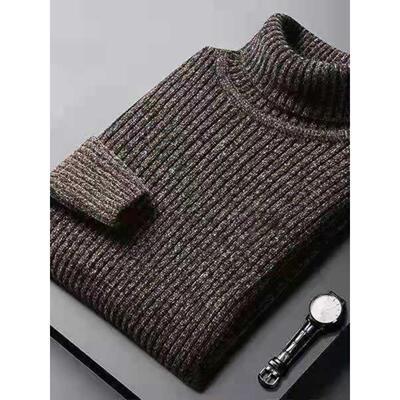 雪尼尔高领毛衣男潮牌冬季加厚大码宽松慵懒纯色不起球打底针织衫