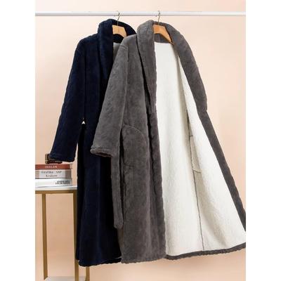 保暖冬季男款睡袍珊瑚绒2025新款睡衣男式加绒加厚秋冬款男士浴袍