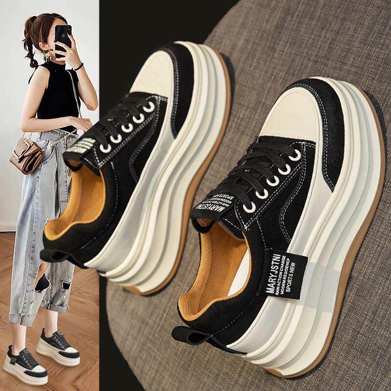 香港小白鞋2025春秋季新款百搭厚底内增高巨好看超火运动板鞋女鞋