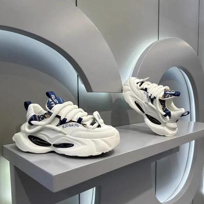 2025新款春秋男鞋爸爸鞋男装时尚绣花男鞋厚底增高运动休闲鞋