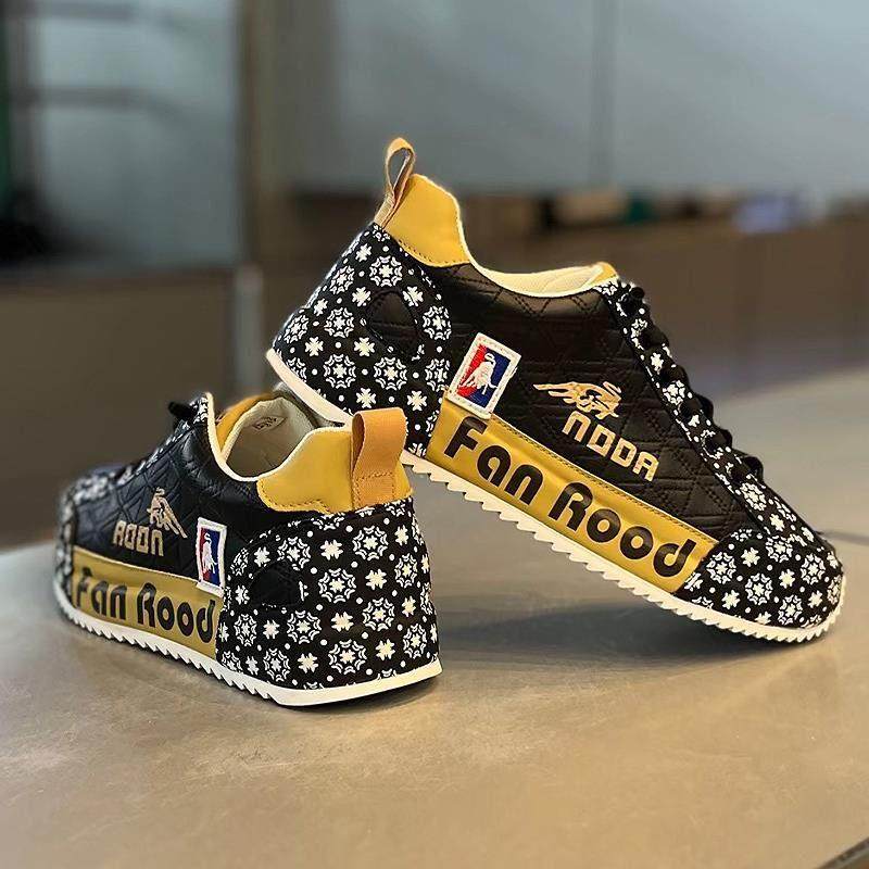 高端潮牌男鞋夏季2025新款厚底增高印花休闲鞋百搭运动板鞋男鞋子