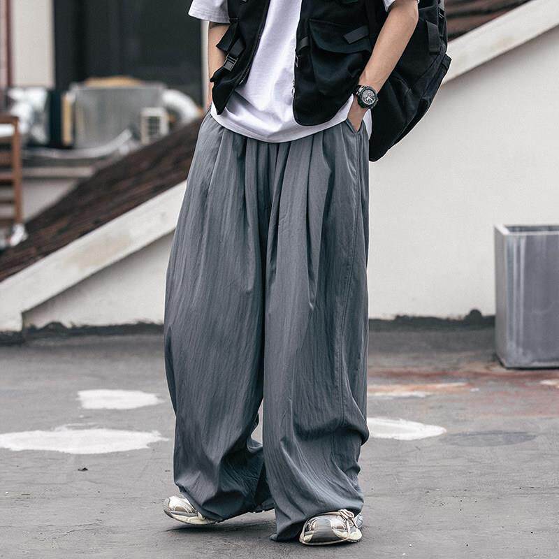 コーデュロイの潮牌冰丝阔腿裤男垂感宽松秋季痞帅炸街裤子休闲裤