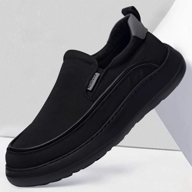 布鞋男2025秋季透气冰丝帆布防臭休闲百搭轻便男懒人一脚蹬休闲鞋