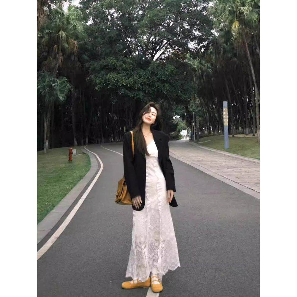法国Rixo Kelly小个子白茶立体提花蕾丝刺绣白色连衣裙吊带仙女裙