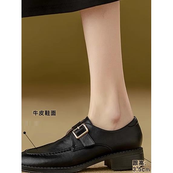 新款强推！巨好看~软底乐福鞋女通勤法式粗跟单鞋百搭英伦小皮鞋