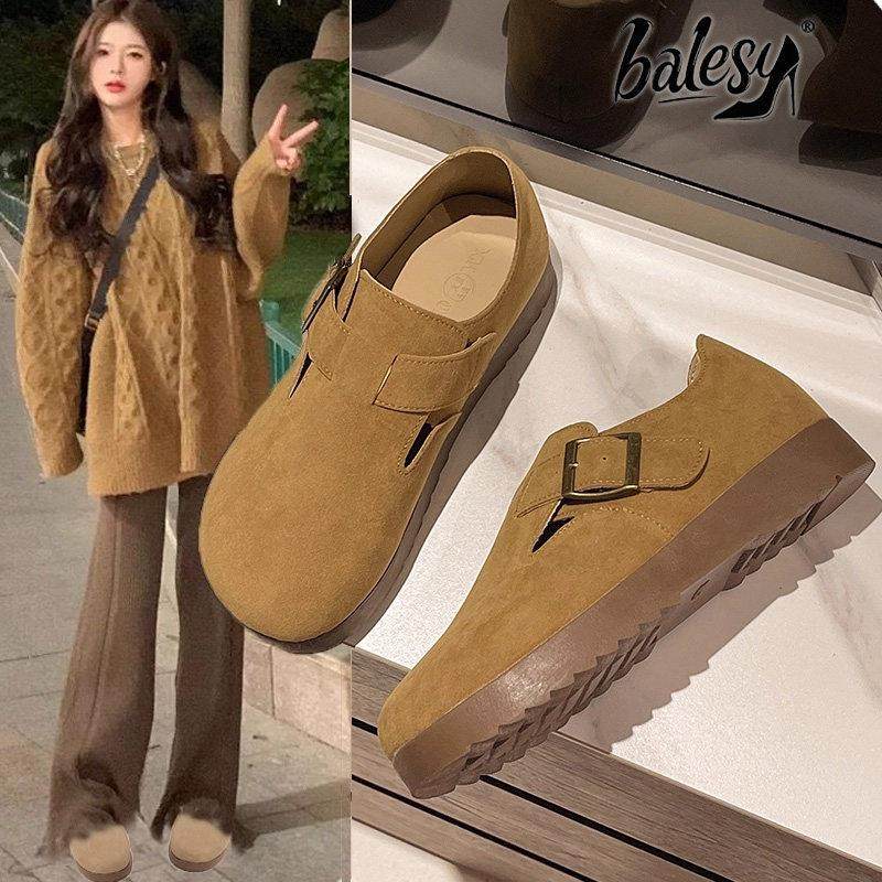 英国真皮厚底勃肯鞋女2025新款秋季覆古一脚蹬浅口单鞋懒人豆豆鞋,女鞋,勃肯鞋/软木鞋,淘宝优惠券,粉丝福利购,淘宝优惠卷