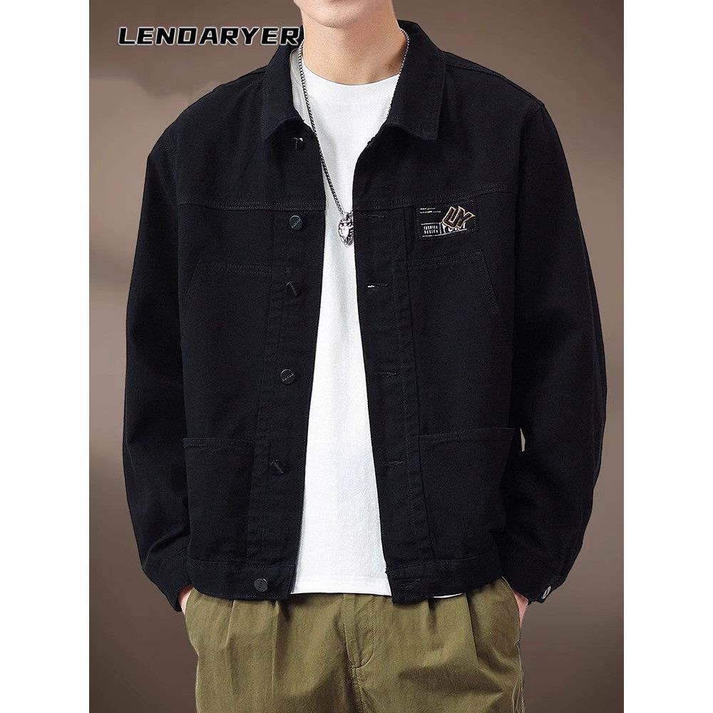 LENDARYER高级感翻领夹克男士2025年秋季轻奢休闲上衣工装外套男