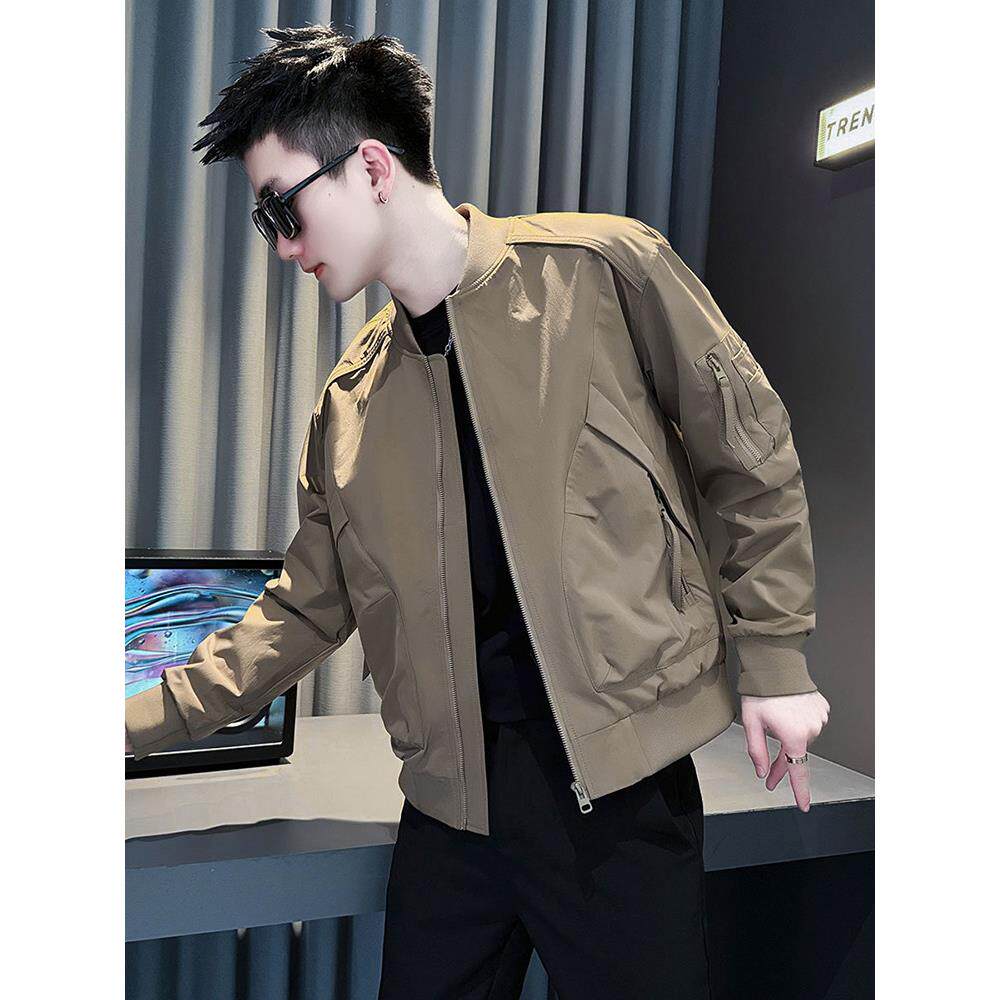 潮牌棒球服外套男士2025新款春秋冬季休闲短款立领夹克上衣服男款