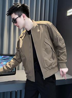 潮牌棒球服外套男士2025新款春秋冬季休闲短款立领夹克上衣服男款