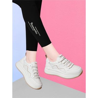 气质真皮旅游鞋女2025春季新款厚底休闲运动鞋防滑百搭软底阿甘鞋