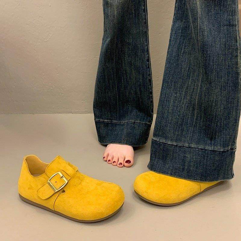 英国真皮黄色全包勃肯鞋女款秋冬2025新款休闲搭扣单鞋平底博肯鞋,女鞋,勃肯鞋/软木鞋,淘宝优惠券,粉丝福利购,淘宝优惠卷