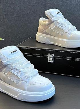 带你潮遍街头~CKL Backup!帅气轻奢新款小白鞋男厚底增高板鞋