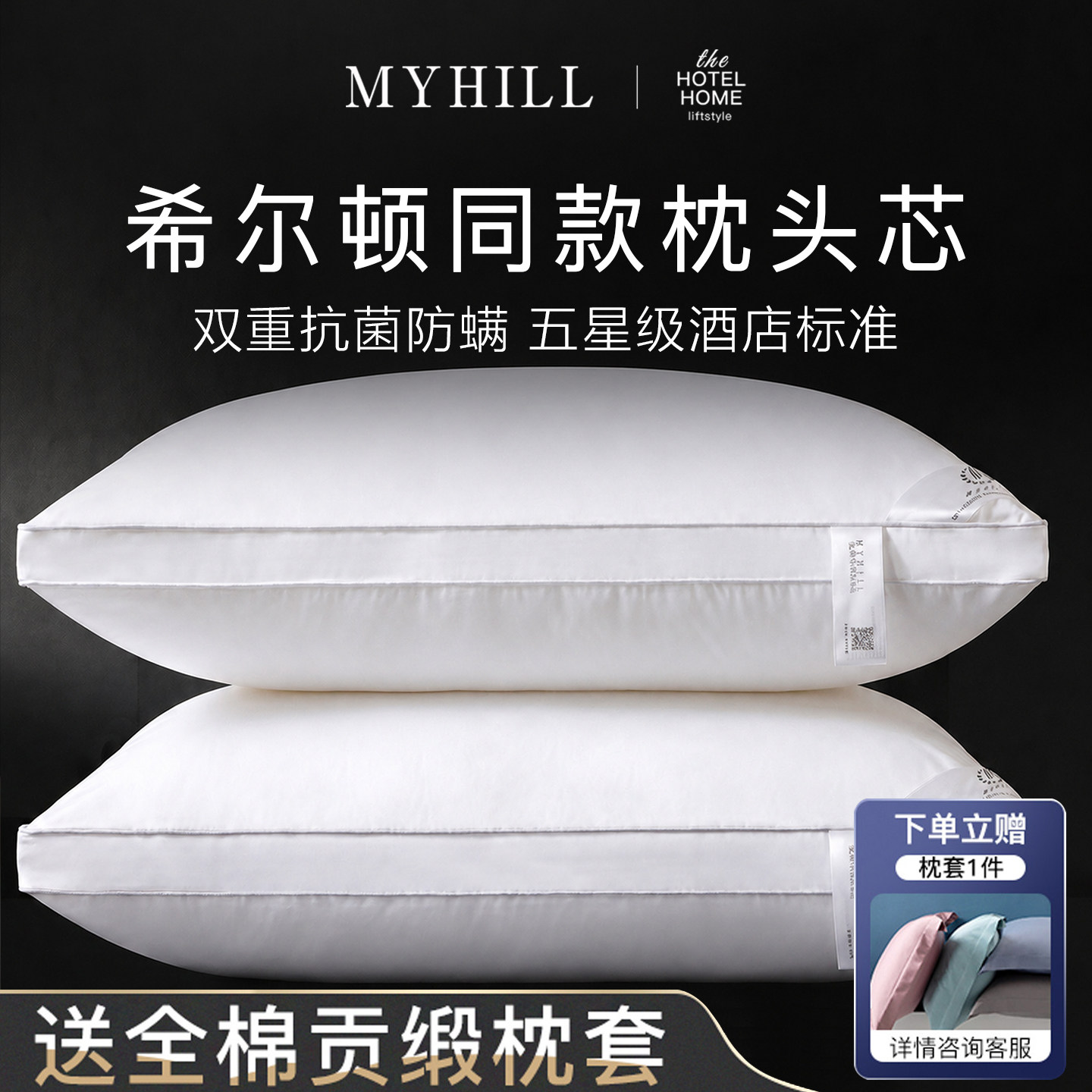 五星级酒店专用枕头枕套套装一对图片