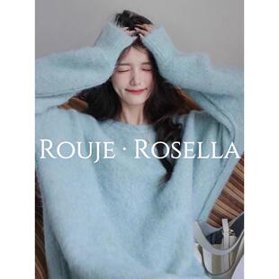 法国Rouje Rosella⭐法式彷马海毛圆领毛衣女秋冬慵懒风软糯上衣