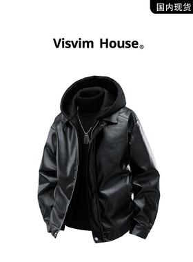 【品牌现货清场】Visvim Wings新款冬季假男士两件套天鹅绒皮夹克