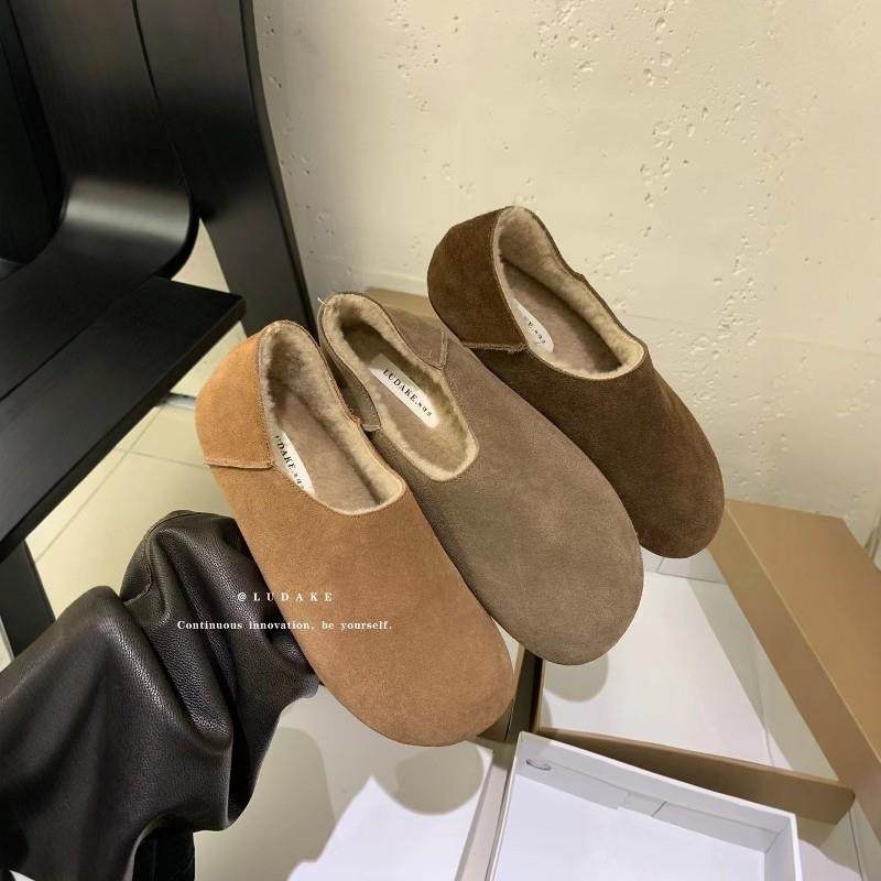 真皮勃肯鞋女加绒豆豆鞋2025秋冬季新款大头丑萌鞋复古两穿懒人鞋,女鞋,勃肯鞋/软木鞋,淘宝优惠券,粉丝福利购,淘宝优惠卷