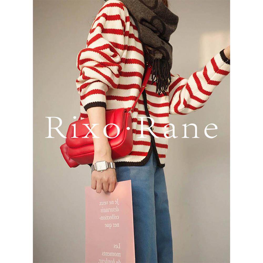 法国Rixo Rane法式轻奢⭐撞色条纹设计感小众针织毛女外套上衣
