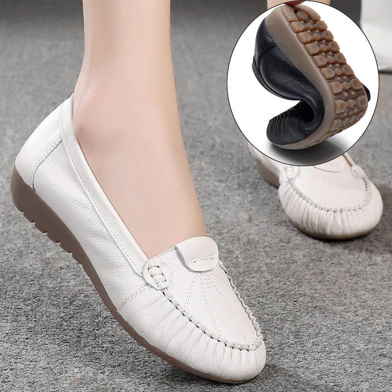 秋季真皮妈妈鞋护士防滑孕妇单鞋软底女鞋豆豆鞋中老年人平底皮鞋,女鞋,浅口单鞋,淘宝优惠券,粉丝福利购,淘宝优惠卷