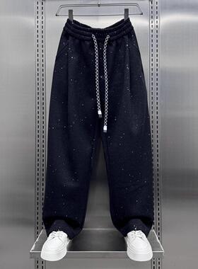it Afternnaths潮牌！满天星阔腿卫裤男士宽松直筒大尺码休闲 弯