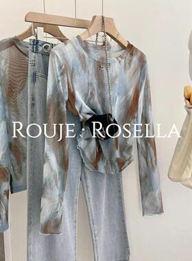 法国Relaje Rosella⭐污迹网长袖t恤女式薄底衬衫防晒服衬衫上衣