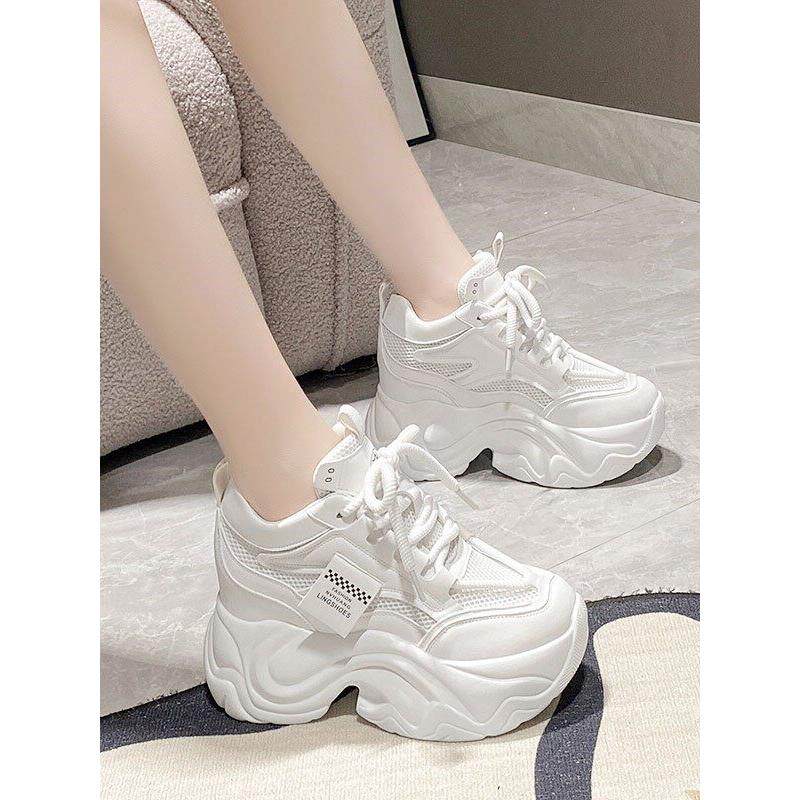 欧洲货2025春季10厘米高度增加女鞋厚底透气爸爸鞋女式多用途高跟