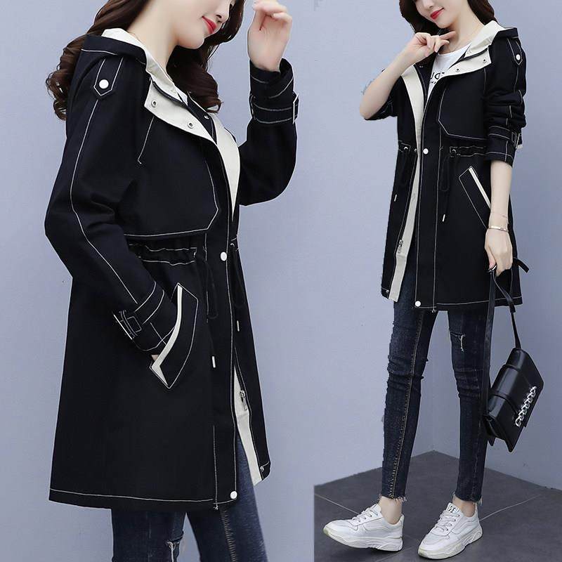 加码女性风衣中长春秋季宽松和苗条2025新秋季时尚时尚胖毫米棉夹