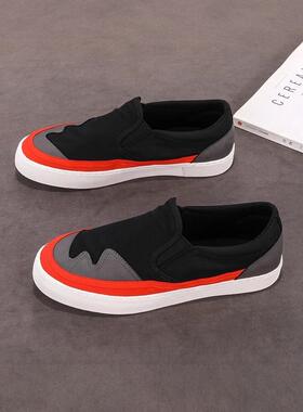 〖MessContiy Tsmr〗好脚感会说话~颜值在线透气帆布鞋男一脚蹬鞋