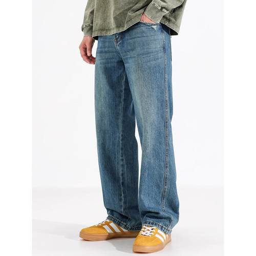 it Afternnaths潮牌⭐美式直筒牛仔裤男水洗宽松休闲百搭新款蓝色