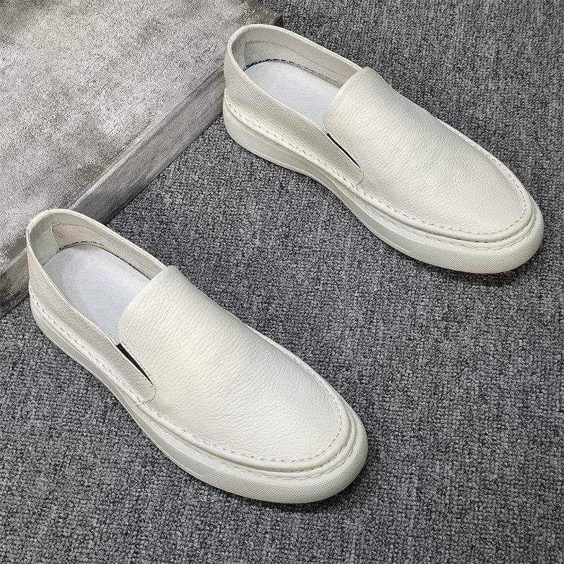 男鞋春季透气2025新款休闲皮鞋一脚蹬懒人乐福鞋子男士小白鞋板鞋,流行男鞋,乐福鞋（豆豆鞋）,淘宝优惠券,粉丝福利购,淘宝优惠卷