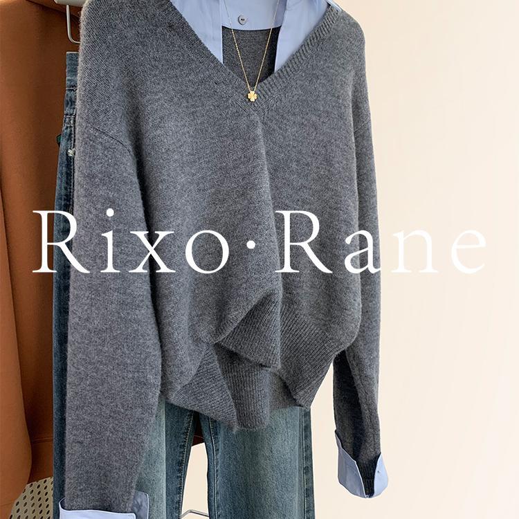 法国Rixo Rane ?假两件衬衫领拼接复古毛衣女羊绒针织打底衫上衣