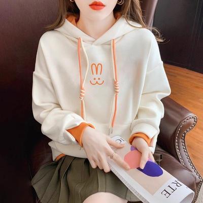 欧洲站假两件卫衣女2025新款爆款春秋冬季小个子宽松连帽长袖上衣