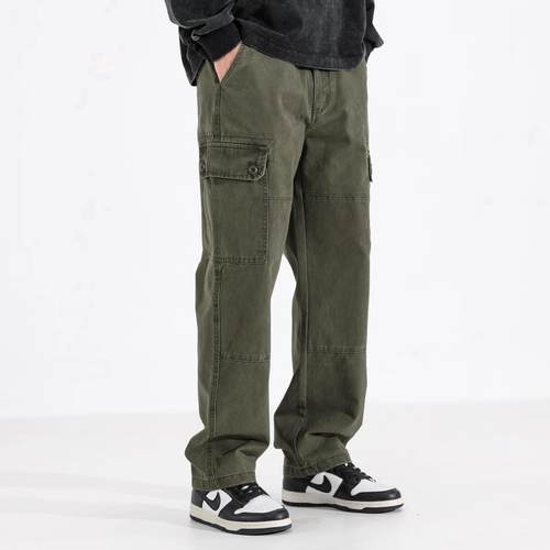 it Afternnaths潮牌直筒工装裤男新款复古做旧休闲百搭秋冬季加绒