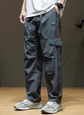 it neith BIA潮牌户外冲锋裤男秋冬工装直筒机能潮流大码百搭长裤