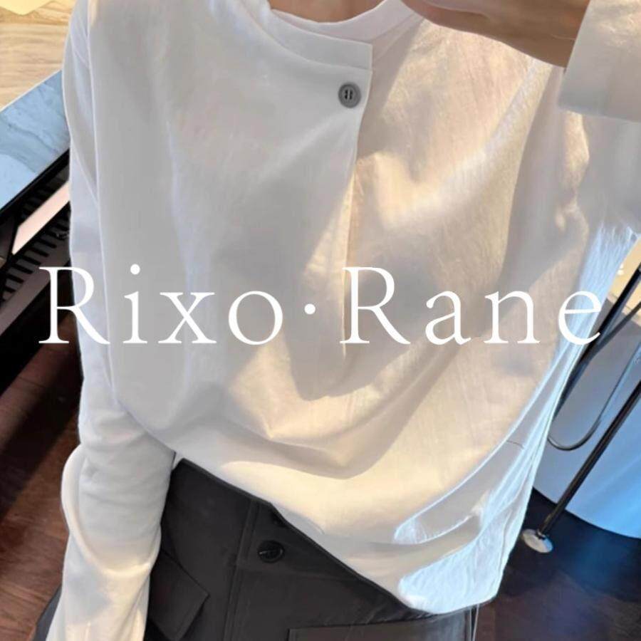 法国Rixo Rane ⭐纯棉一粒扣白色长袖T恤女宽松极简风内搭白T恤潮,女装/女士精品,大码内搭,淘宝优惠券,粉丝福利购,淘宝优惠卷